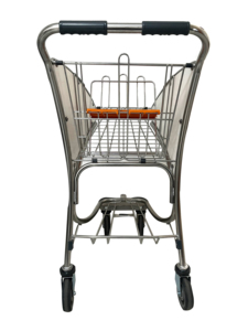 Sleek 2-Tier Metal Cart with Pull Rod, Transprotective Panel & 4 Wheels, for Easy <b>Transport</b> in Airports - Product Image 4