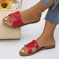 2024 Sandales Grande Taille 35-43 Babouches Femme, Dernière Collection d'Été, Sandales Décontractées Grande Taille à Double Bride pour Femmes