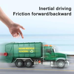 Voiture à déchets à friction avec effets lumineux et sonores, en plastique, jouets écologiques pour enfants - Product Image 3