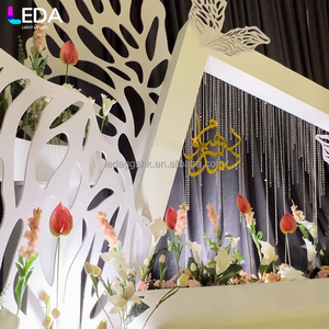 LEDA <b>Wedding</b> & Event Backdrop White Irregular Rectangular Background Wall Metal Hollowed-out Butterfly Wing Background <b>Frame</b> - Product Image 2