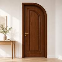 DEMEA Portes intérieures en bois massif de style français à double vitrage arqué de haute qualité, isolation acoustique, pour hôtel, villa, appartement, moderne
