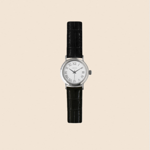 Montre-bracelet classique GBHW, argent et noir, montre à quartz, boîtier en acier inoxydable de luxe avec bracelet en cuir, montre tendance - Product Image 5