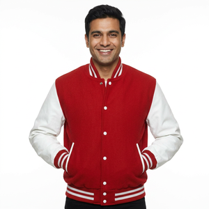 Customized <b>Men's</b> Winter Stand Breathable Varsity <b>Jacket</b> 100% Cotton American Streetwear High Street Letterman College <b>Baseball</b> - Product Image 1