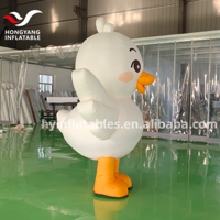 Ballon publicitaire gonflable en forme de canard blanc en tissu Oxford imprimé numériquement, multicolore et durable pour l'extérieur