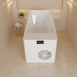 Bain de glace intérieur tout-en-un en acrylique blanc pour 1 personne avec refroidisseur intégré – En stock - Product Image 4