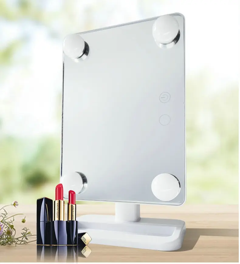 China Factory Price Facial Touch Large Tabletop Vanity Table Smart Makeup Mirror LED Bulbs Lighted Cosmetic Mirror