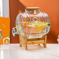 2026 QIAN HU Ensemble de carafes à eau en verre borosilicaté de haute qualité, classiques, épaissies, soufflées à la main, grande capacité, pour jus, vin, bière et boissons gazeuses, 5.5L