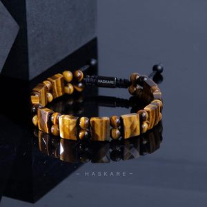 Bracelet HASKARE pour homme en cristal œil de tigre et strass – <span class=keywords><strong>Pierre</strong></span> véritable, anti-anxiété, avec cordon tressé, cadeau pour lui - Product Image 4