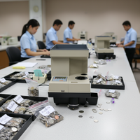 Machine de comptage de pièces de monnaie euro et thaïlandaises certifiée CE, haute capacité, vitesse de 1500 pièces/min et trémie de 4000 pièces