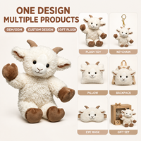 Peluche Mouton Blanc Personnalisée en Coton PP Ultra Doux, Broderie Anniversaire, Anti-Stress – Vente Directe Usine OEM/ODM