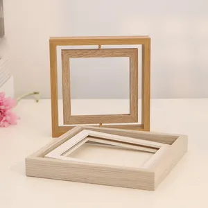 Wholesale 5 6 7 8 10 Inch Solid Wood Double Sided 360 Degree Rotating Photo Frame For Home Office Desktop Decoration