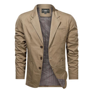 Giacca da <span class=keywords><strong>uomo</strong></span> di cotone 100% Casual di alta qualità giacca <span class=keywords><strong>Blazer</strong></span> a <span class=keywords><strong>righe</strong></span> a maniche lunghe primavera autunno 2025 - Product Image 5