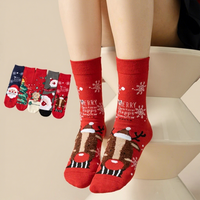 Chaussettes en tricot de Noël de haute qualité pour femmes, respirantes, rouges, décontractées, pour les fêtes d'hiver