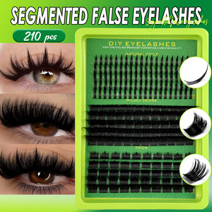 Vente en gros usine Nouveauté Cils semi-faits à la main, style féerique à trois sections, segmentés, à boucles souples et denses, thermofusibles - Product Image 2
