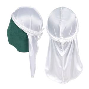 Hip Hop Satin Soie Turban Bonnets Durags Réglable Unisexe Pirate Cap pour Cheveux Longs Tresses Ski Cyclisme Pêche pour Dreadlock - Product Image 1