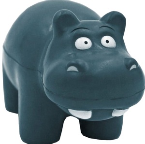 Custom Logo Promotional Gifts Hippo Shape Soft Toy Stress <b>Ball</b> PU Foam <b>Squeeze</b> <b>Ball</b> - Product Image 2