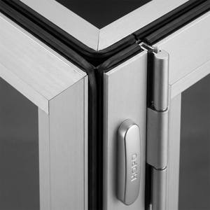 <span class=keywords><strong>Porte</strong></span> <span class=keywords><strong>pliante</strong></span> en aluminium imitation bois, finition chêne, <span class=keywords><strong>porte</strong></span> patio extérieure à double battant avec grilles décoratives pour résidence classique - Product Image 3