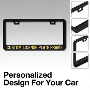 Magnifique cadre de <span class=keywords><strong>plaque</strong></span> <span class=keywords><strong>d</strong></span>'<span class=keywords><strong>immatriculation</strong></span> pour exportation automobile, spécifications américaines, motif à pois bleus, en alliage <span class=keywords><strong>d</strong></span>'aluminium, prêt pour le commerce extérieur, sur mesure - Product Image 4