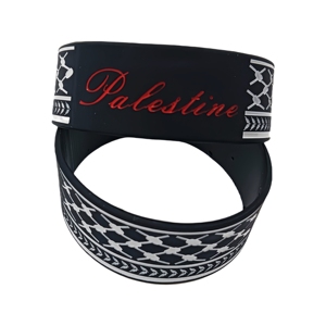 Braccialetto Personalizzato Palestina 25mm con Stampa a Rilievo, Braccialetto Keffiyeh Palestinese, Braccialetti in Silicone - Product Image 6
