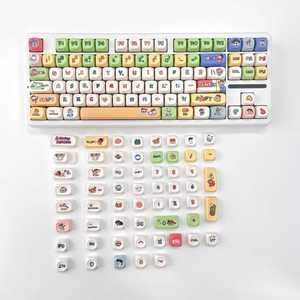 PBT Dye Sub <span class=keywords><strong>Keycap</strong></span> mignon dessin animé MOA profil Keycaps fille clavier personnalisé pour Mx commutateurs <span class=keywords><strong>ANSI</strong></span> disposition mécanique personnalisé Keycaps - Product Image 1