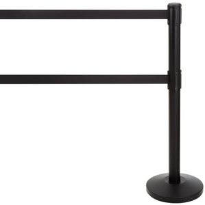 Nastro barriera retrattile a doppia linea di nastro retrattile con coda di palo e pannello in acciaio metallico - Product Image 5