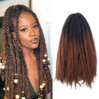 Nouveau 14.18.24nch Couleur Crochet Afro Crépus Synthétique Ombre Tressage Cheveux Crochet Tresses Twist Marley Tresses Extensions de Cheveux