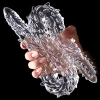 Jouet sexuel anal double tête transparent extra-long Dongguan pour adultes, dispositif de masturbation féminine, gode, jouet sexuel lesbien