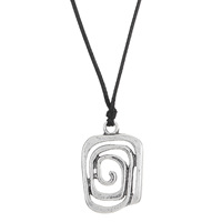 Hip Pop creux rond carré pendentif réglable en cuir corde chaîne bijoux cadeau gothique rétro spirale Vortex collier pour hommes femmes