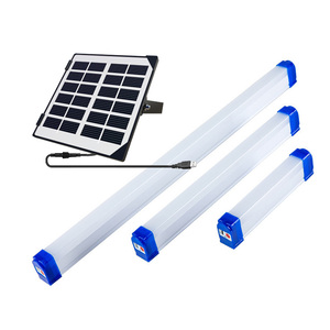 高亮度30W/60W/100W太阳能电池板发光二极管管充电应急灯，适用于家庭和野营USB充电塑料材料 - Product Image 1
