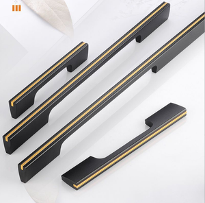 Poignées de porte de placard de cuisine encastrées en alliage d'aluminium noir mat - Product Image 6