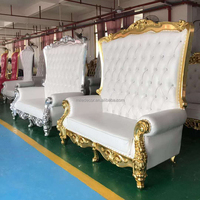 Event-Sofa Zweisitzer Silber-Weißes Leder Hochzeits-Brautpaar-Sofa Hochzeits-Thron-Sessel