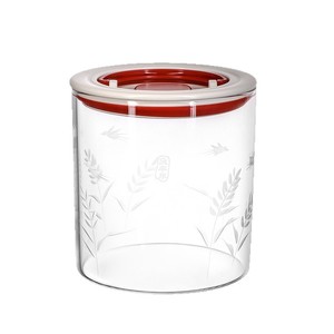 Cylindrical Press Type Storage Jar Airtight Kitchen Grain Dried Fruit Container With Plastic Lid - Product Image 1