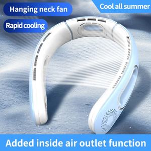 Sin aspas usable cuello colgante un segundo ciclo de enfriamiento <span class=keywords><strong>aire</strong></span> dos manos libre portátil recargable cuello ventilador seguridad de calor - Product Image 2