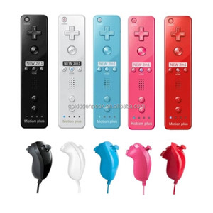 Manette Motion <span class=keywords><strong>Plus</strong></span> 2-en-1 avec moteur de vibration pour télécommande Nintendo Wii, joystick de jeu Nunchuck, manette gauche et droite pour - Product Image 1