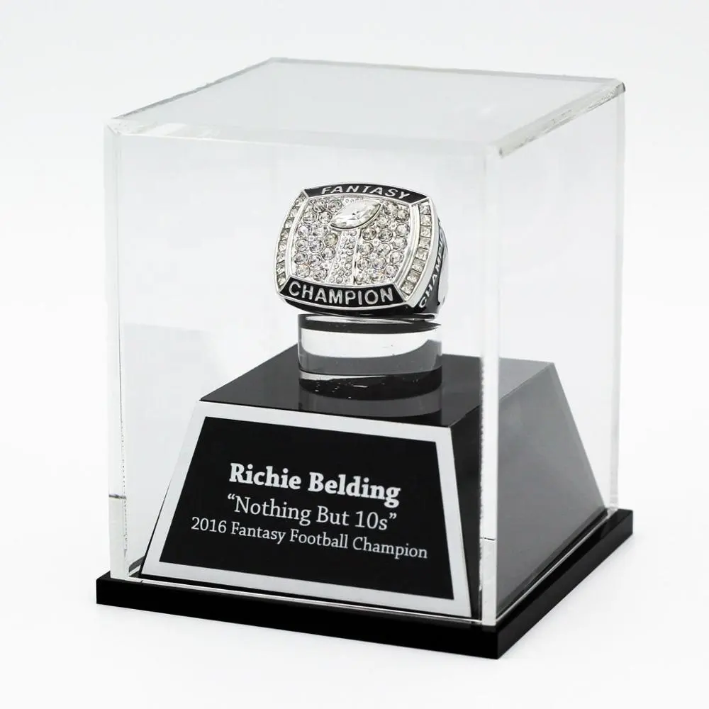 Factory high quality Clear Acrylic Championship Ring Display Case - Includes Custom Engraving