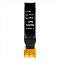Pantalla PMOLED de Alta Resolución de 0.87 Pulgadas, Origen China, Tamaño Pequeño 128x32, Interfaz I2C, Montaje en PCB, Popular