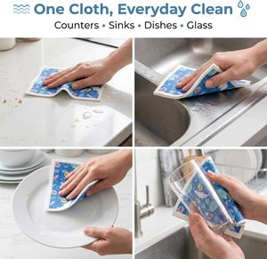 Chiffons à vaisselle suédois imprimés en usine, écologiques et biodégradables, motifs personnalisés, réutilisables, en éponge de cellulose, pour le nettoyage de la cuisine - Product Image 2