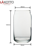 Gobelets en Verre en Forme de Canette avec Couvercles en Bambou et Pailles 16oz 18oz 20oz pour Boissons, Bière, Café Glacé