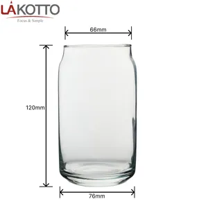 זכוכית כוסות עם במבוק מכסים וקשיות 16oz 18oz 20oz יכול בצורת שתיית בירה משקפיים כוס עבור אייס קפה