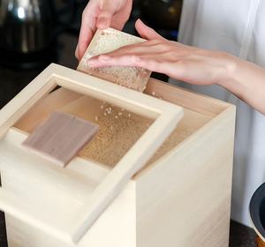 Hot Selling Rice Stackable Household Wooden <b>Storage</b> Box with Lid Applied to <b>Kitchen</b> <b>Storage</b> - Product Image 3