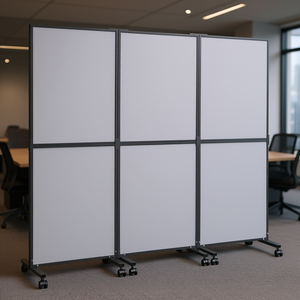 Panneau de séparation acoustique pour bureau 72 x 66 en acier, lot de 3, séparateur autoportant pour usage professionnel, design minimaliste - Product Image 2