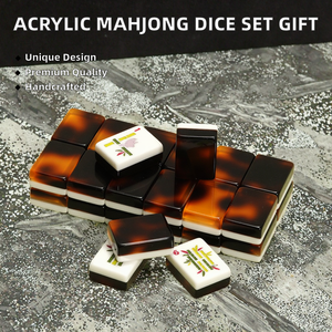 Nouveau 2026 – Plateau de <span class=keywords><strong>Mahjong</strong></span> de luxe <span class=keywords><strong>en</strong></span> acrylique à quatre couches, motif léopard, avec étui <span class=keywords><strong>en</strong></span> cuir – Style cadeau élégant - Product Image 2