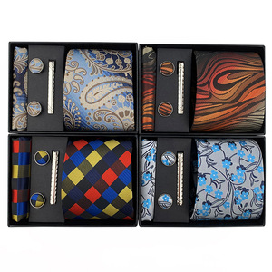 Carré de poche bon marché en gros Cravatte E accessoires bouton de manchette ensemble de cravates et foulards de poche cravates pour hommes ensemble de cravates - Product Image 2