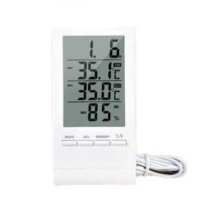 Medidor Digital de temperatura y humedad, higrómetro con reloj, máximo/MIN - Product Image 2