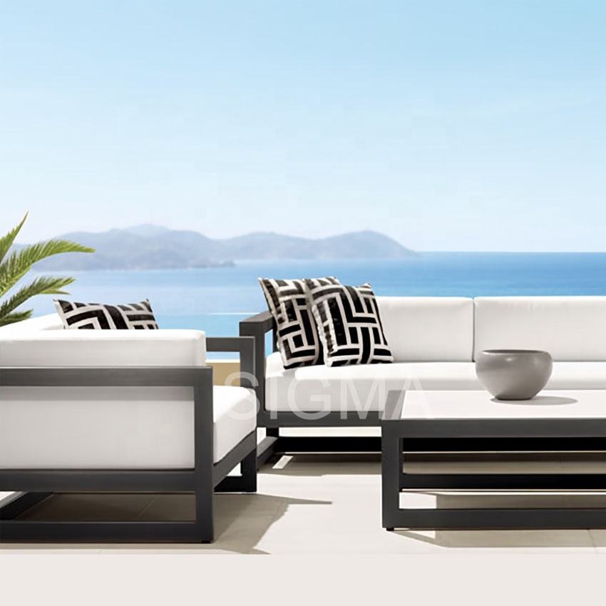 High quality all weather home patio garden furniture metal aluminum sofa set