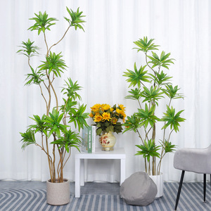 Plantes artificielles en pot de bambou et lys Dream Castle, 100cm-200cm, grandes décorations vertes d'intérieur sur pied - Product Image 2