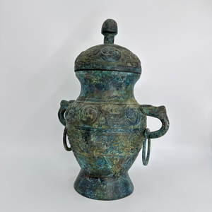 Pregiato Vaso Antico Cinese in Bronzo con Motivo Panchi, Manufatto in Metallo di Eccezionale Valore Storico, Culturale e Artistico - Product Image 5