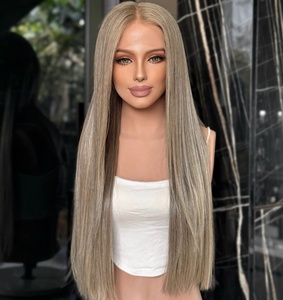 Perruques Lace Front HD Transparentes en Cheveux Humains Vierges Remy de Grade 12A avec Mèches <span class=keywords><strong>Châtain</strong></span> <span class=keywords><strong>Cendré</strong></span> Froid et Raie Libre pour Femmes - Product Image 3