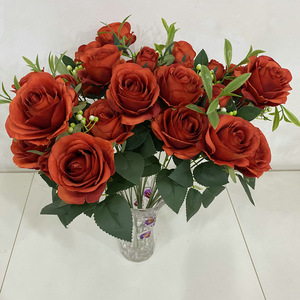 Ramo de Rosas Artificiales Realistas de Seda Hechas a Mano, Estilo Retro, 10 Cabezas, Tipo Sophie, para Decoración de Bodas, Hogar y Pared, con Tacto Real - Product Image 4