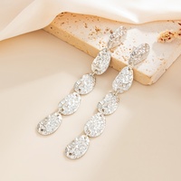 Boucles d'oreilles pendantes longues rondes en métal irrégulier tendance pour femmes, boucles d'oreilles vintage à pampilles pour soirée, accessoires de mode, bijoux cadeau